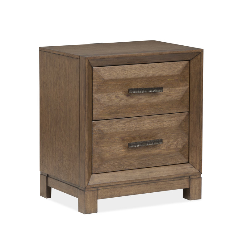 Fidler King Upholstered Panel Storage Bed 2 Nightstands Drawer Dresser With Landscape Mirror And Drawer Chest, King