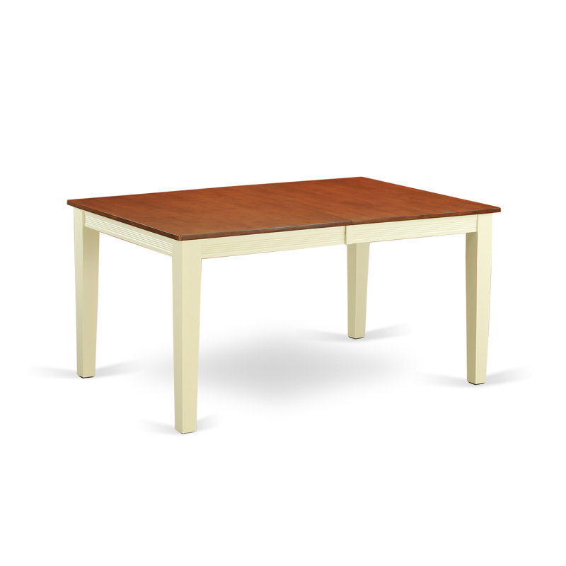 9 Piece Dining Table Set Includes a Rectangle Dinner Table with Butterfly Leaf and 8 Dining Room Chairs, Buttermilk & Cherry