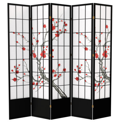 83.5" Cherry Blossom Shoji Room Divider