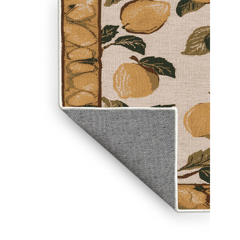 Tapis à six fruits coing lavables Ginza, Rond 6 pi