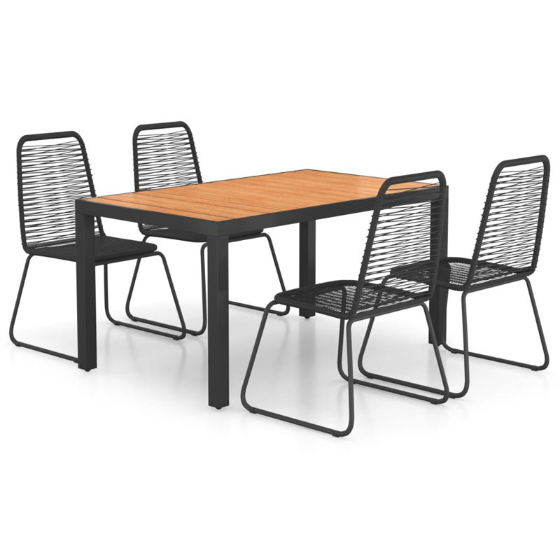 Rectangular 4 - Person Dining Set, Brown