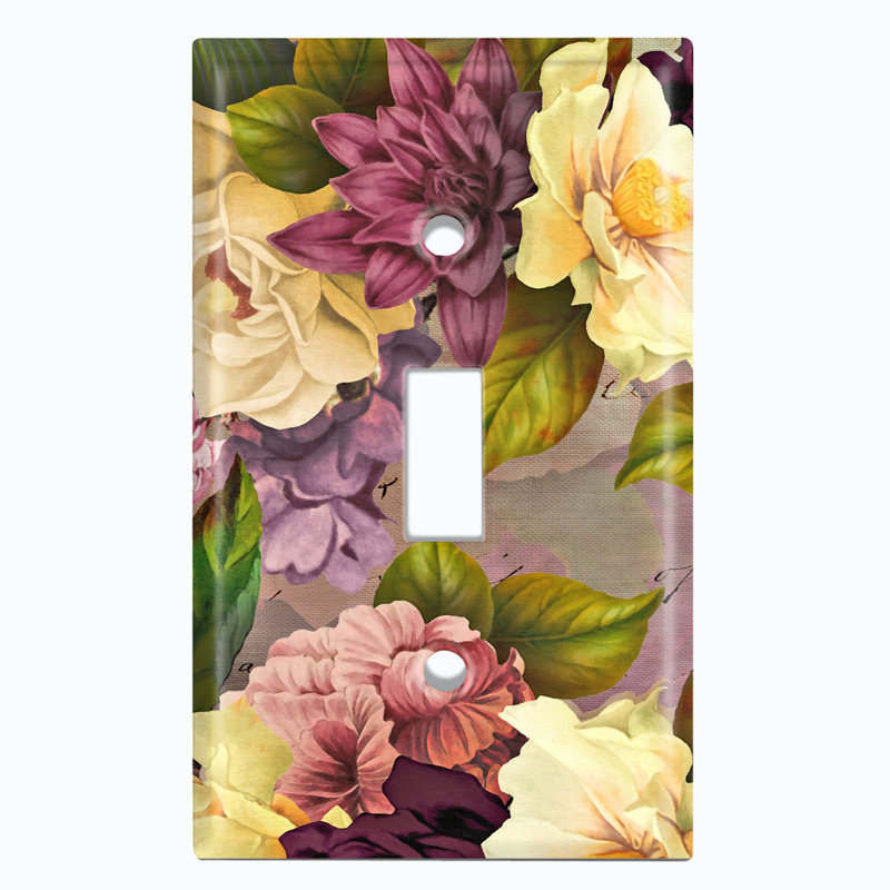 Patterned 1 - Gang Toggle Light Switch Standard Wall Plate