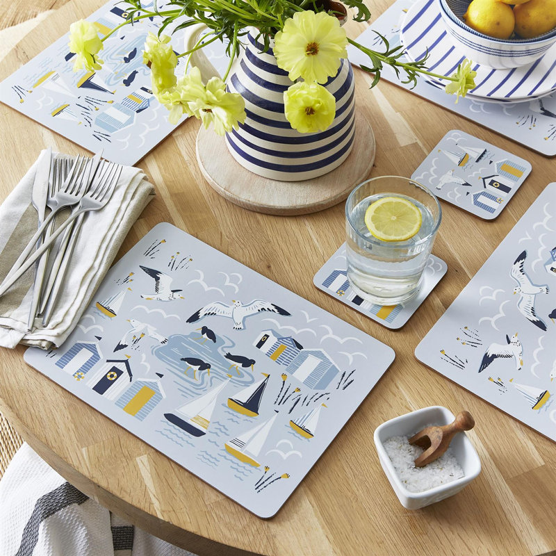 Seashore Block Print Rectangle Placemat
