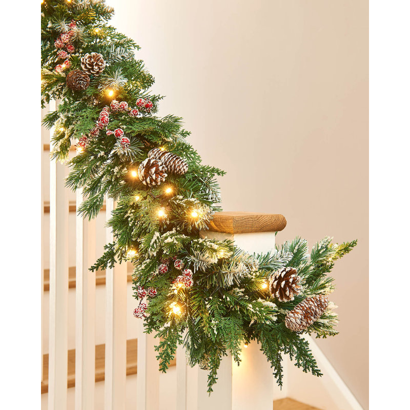 70 cm in. Lighted Fresh Faux Artificial Garland