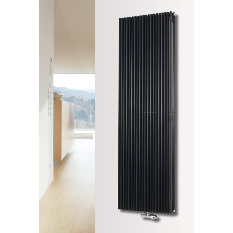 Andromeda Vertical Designer Radiator, Anthracite, 180 cm H x 30 cm W x 10.7 cm D