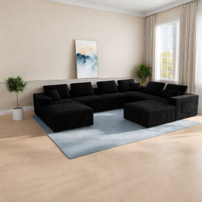 Canapé modulaire moderne à compression 8 pièces Corduroy