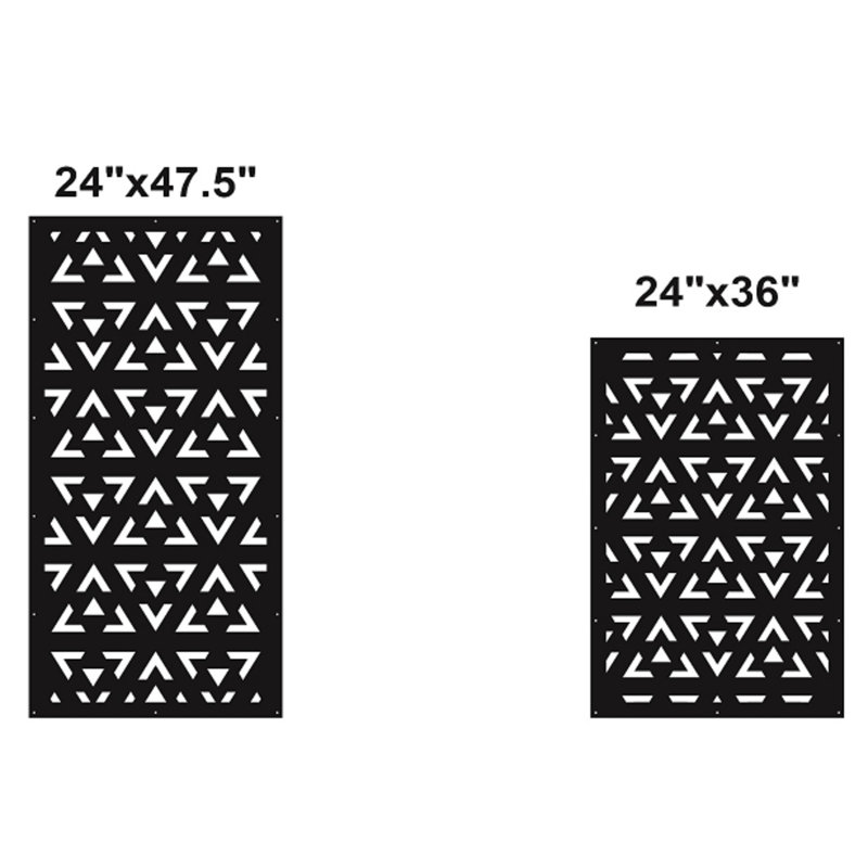 Modern Triangles Aluminum Laser-Cut Privacy Screen Panel  – Powder-Coated Outdoor Metal Wall Art, Decorative Garden Fence Privacy Divider