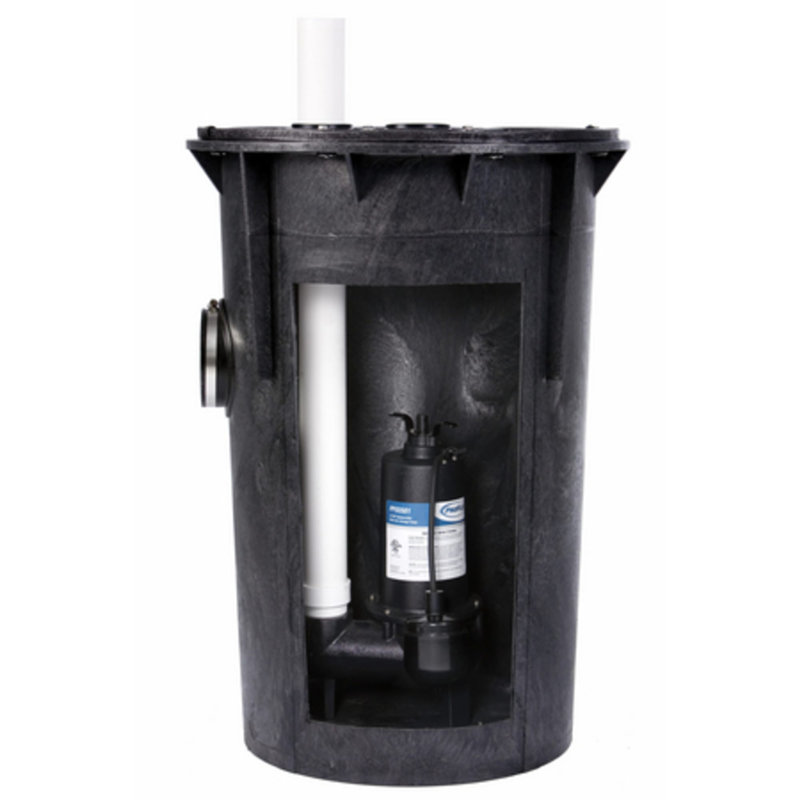 Proflo 1/2 HP Black Cast Iron Simplex Sewage Pump Kit