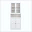 Armoire de cuisine en métal - rangement avec tablettes réglables (blanc), structure en acier inoxydable robuste, armoire autoportante pour cuisine / garde-manger / salle de bain