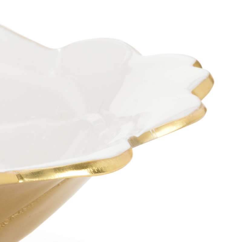 Metal Decorative Bowl, 3.5" H x 14.5" W x 14.5" D, Gold