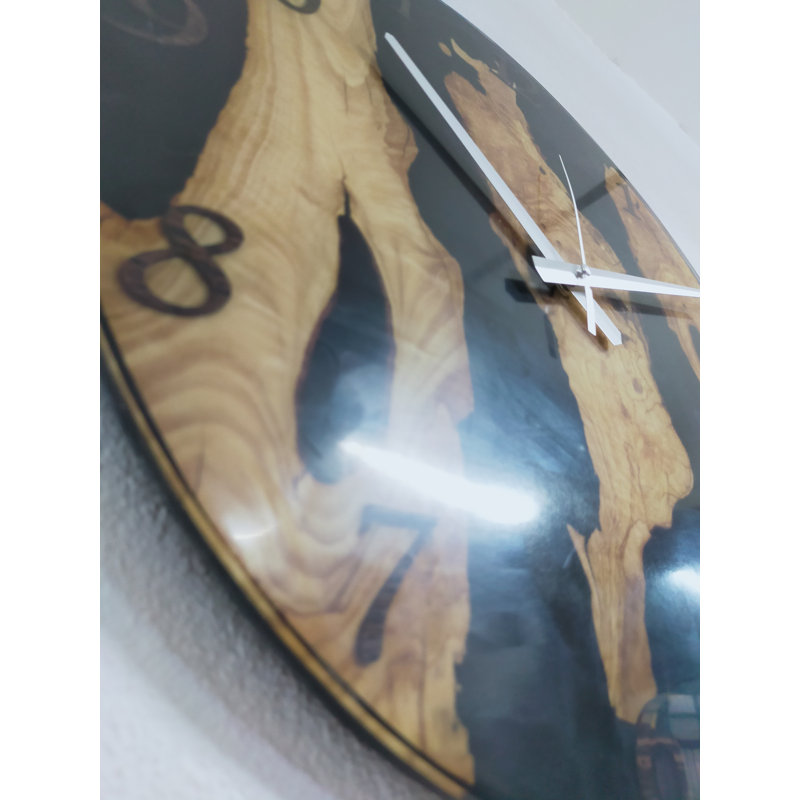 16 pouces de diamètre prêt à expédier, horloge murale en résine, horloge murale, horloge murale en bois, décoration murale, horloge murale en bois, grande horloge murale