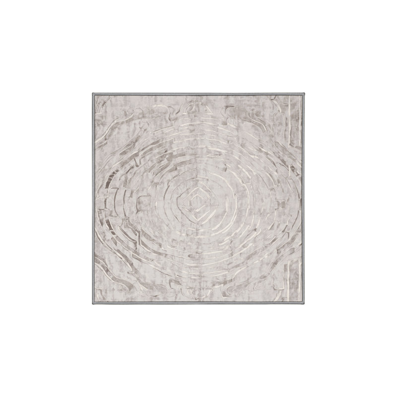Tapis gris lavable à la machine, Carré 8 pi