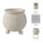 Hooge Planter Pottery Cement Tripod Feet Rustic Texture For Home Or Garden - 9" Ivory & Beige