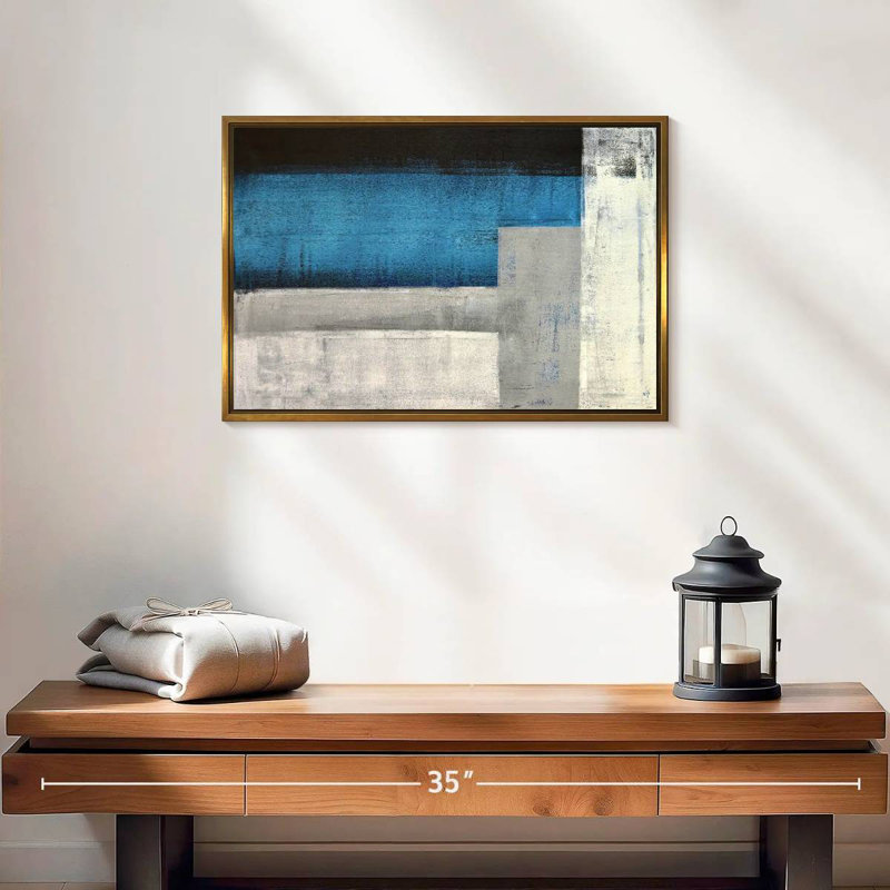 Moderne Carlo, Cadre flottant doré, 19 po x 13 po