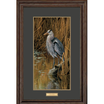 "héron" par rosemary millette, reproduction d’art encadrée