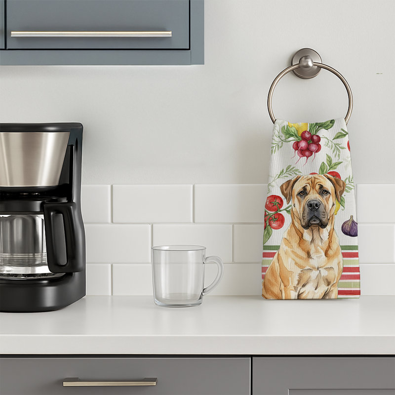 Fawn Boerboel Vegetables Kitchen Towel, Fawn Boerboel