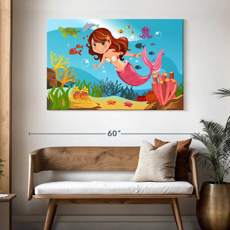 Ashelle sirène sous-marine, H 32 po x l 48 po