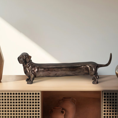 18" Cheviot Bronze Dog, 6"H, Perfect for Decor - 18" x 4" x 6"