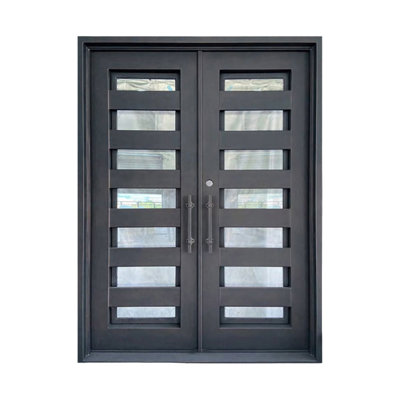 Tiered View Iron Entry Door