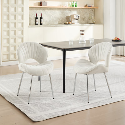 Modern Velvet Dining Chair With Silver Legs