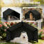 Dog Shade Shelter Outdoor Dog House with Weatherproof Canopy Black