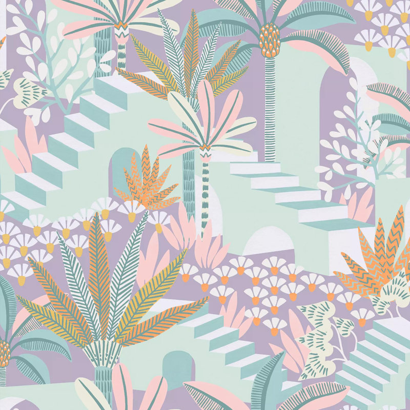 Envy Vacay Floral Wallpaper, Blue