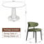 Ensemble de salle à manger rond moderne 5 pièces Aversa avec pied central en métal et 4 chaises à structure métallique bouclée, chaises entièrement assemblées-1270947209-1270947210-1270947213
