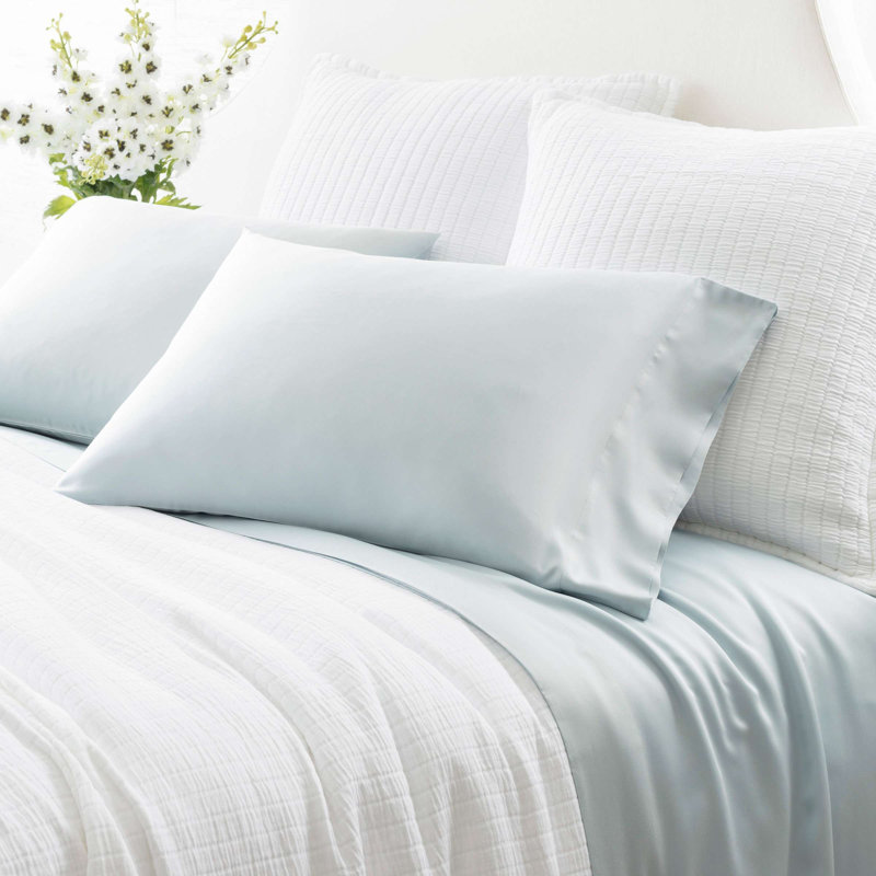 Silken Solid Pillowcases, King Pillowcases, Robin's Egg Blue