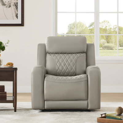 Top Grain Leather Dual-Motor Lay-flat Recliner with Power Headrest