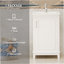 Petit meuble-lavabo moderne de 20 pouces avec lavabo en céramique - 20 * 14,5 * 33,3 pouces, rangement spacieux, 1 porte à fermeture en douceur