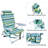 5-position Folding Beach Chair With Backpack Straps, Cup Holder & Storage Pockets