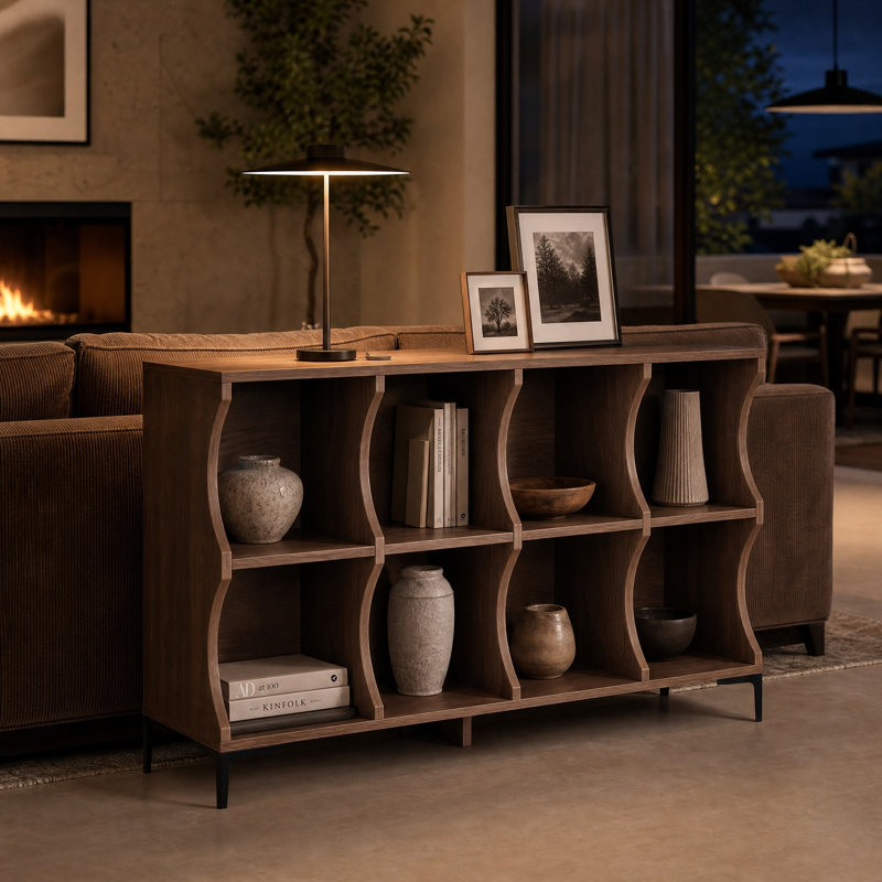 Chasse 49.6" Modern Dark Walnut Console Table
