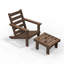 Chaise Adirondack en polyéthylène haute densité avec coussins et repose-pieds -846022717