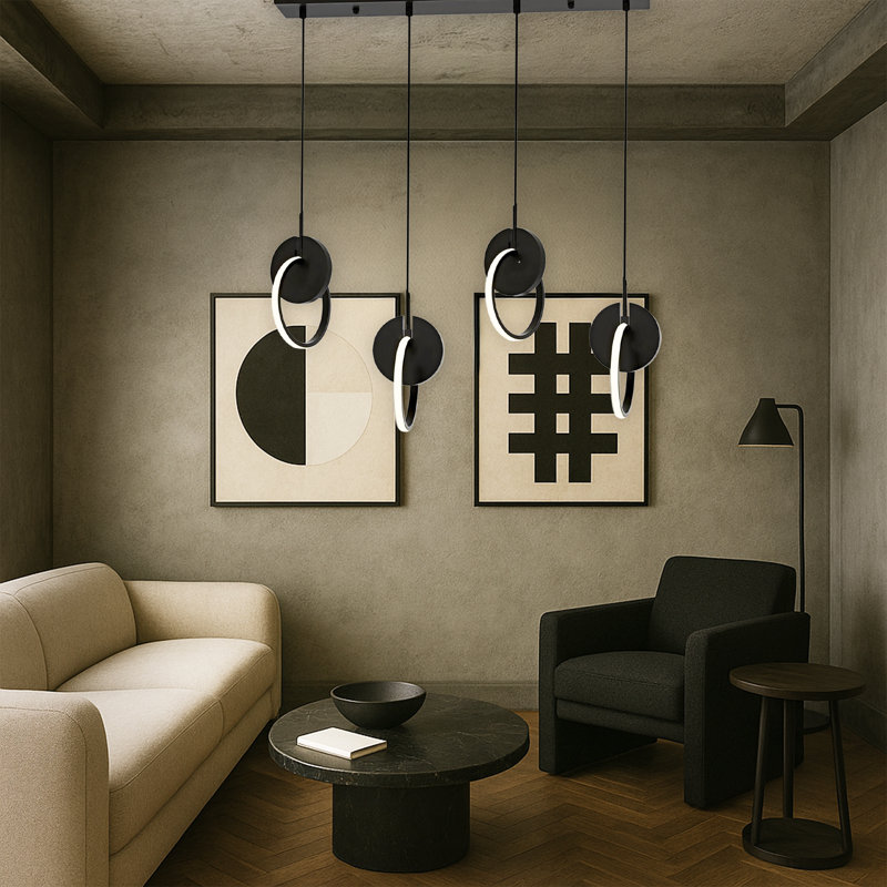 Luminaire suspendu pour îlot de cuisine 4 lumières DEL