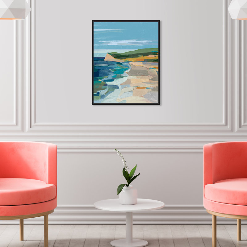 «Island Getaway II Abstract Beach Hills Coastal Blue», impression sur cadre photo, H 20 po x l 16 po x P 1,75 po