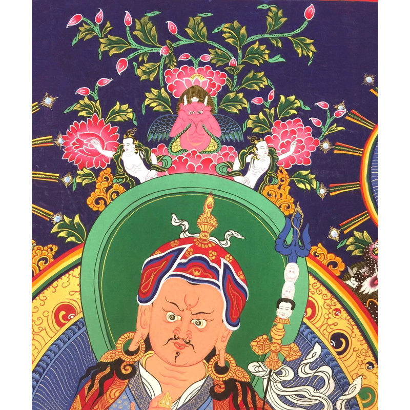 Gourou Padmasambava, le Lotus né (Brocadeless Thangka)