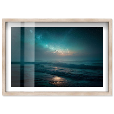 Nebula Margin II Shadowbox Print Travel Photography by Notoriart, Blonde Frame, 25 x 17
