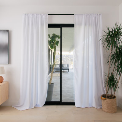 Paire de rideaux semi-transparents en polyester Angiens
