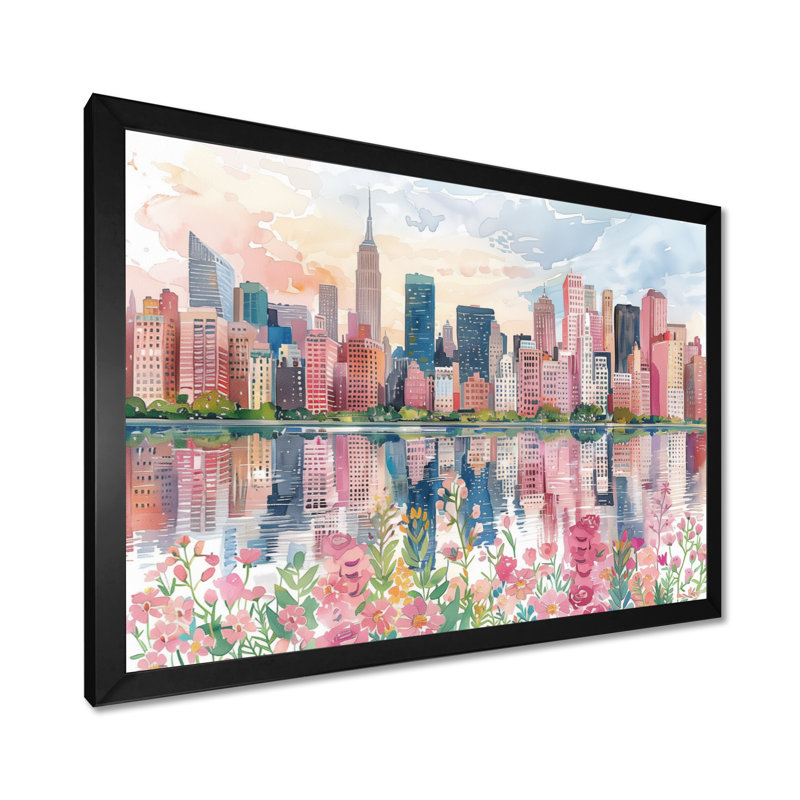 Roca - New York City, art mural encadré, H 12 po x l 20 po, Cadre simple noir