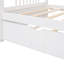 Lit de jour simple blanc avec lit gigogne escamotable, lit gigogne en bois massif, pour la maison