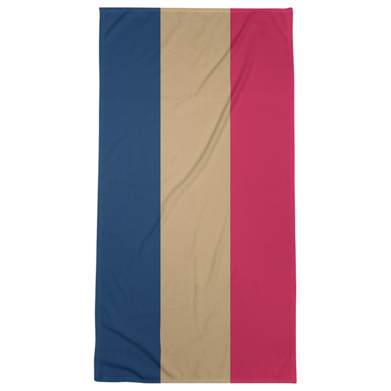 Bath Towel, Microfiber, Navy Blue/Minnesota Kasota Gold/Scarlet Red