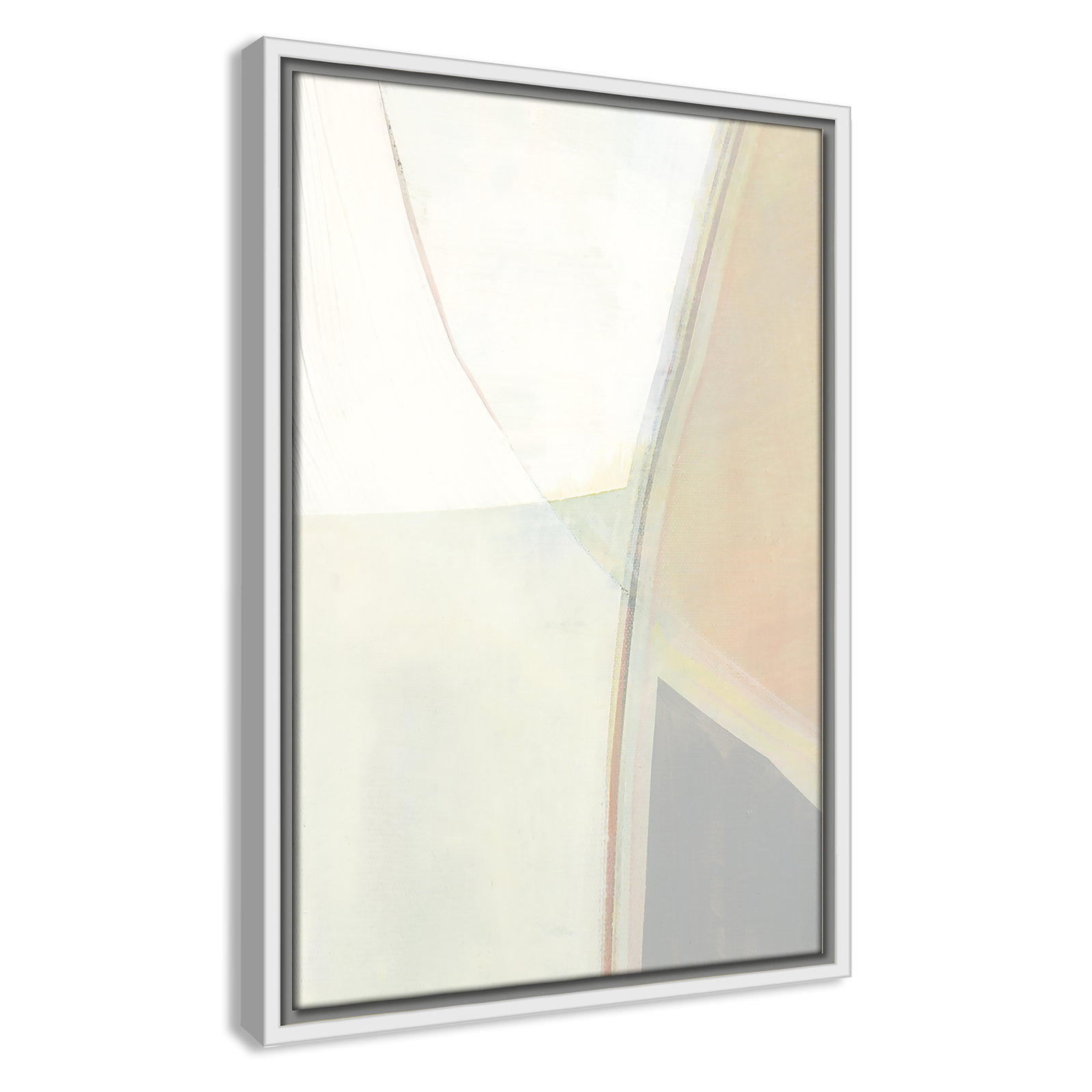 Alexandria "In Neutral II" Painting by Cartissi, White Framed Canvas, 19.5" H x 13.5" W x 2" D