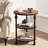 Round End Table, Small Side Table with 3 Shelves-1260254428