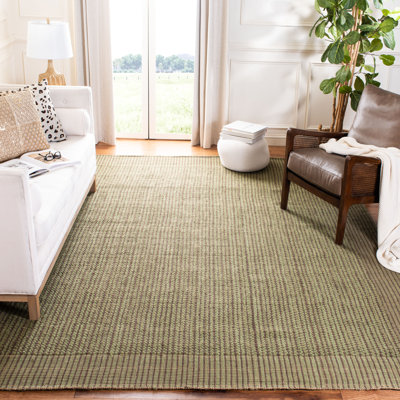 Auckland Chevron Handmade Flatweave Charcoal/Green Area Rug