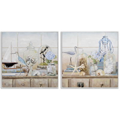Still life 2 Piece Floater Frame Painting Set on Canvas