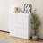 White Wooden Storage Cabinet With 4 Doors And 2 Drawers