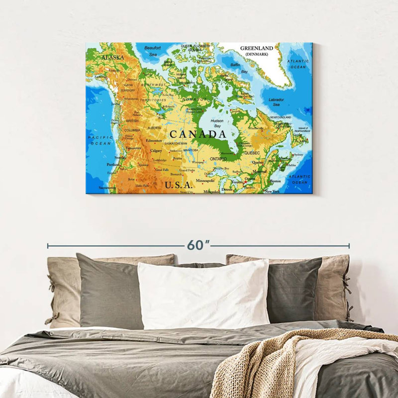 Carte du Canada Aliaz, H 30 po x l 45 po
