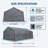 20x40 FT Replacement Carport Cover with Front Door Curtain, 180 g/m² Heavy Duty Waterproof PE Tarp Enclosure Panel for 20 FT Metal Carport, UV Resistant Tear-Resistant Side Wall Cover with Grommetsr with Grommets
