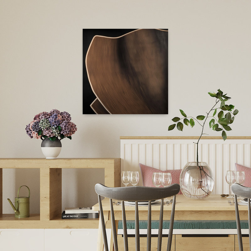 Contemporary Art Abstract Elegant Minimalist Nature Art, 18" H x 18" W