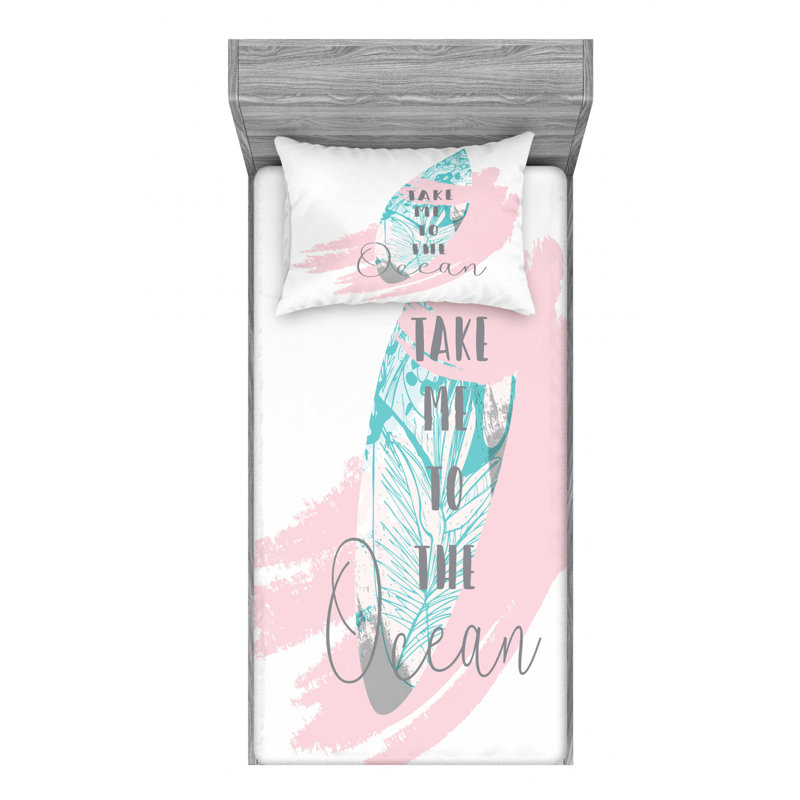 Ensemble de draps Beach Saying, Ensemble de draps pour lit simple TG avec drap-hou
